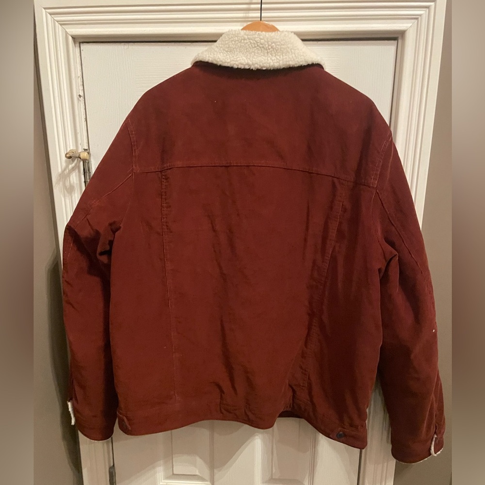 Rust Colored Calvin Klein Wool/ Corduroy button jacket - Picture 2 of 3